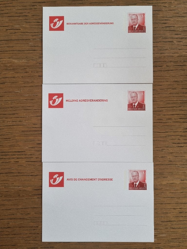 Cartes postales ** X 3 Avis de Changement D'Adresse, Envoi, 1980 à nos jours, Non affranchie