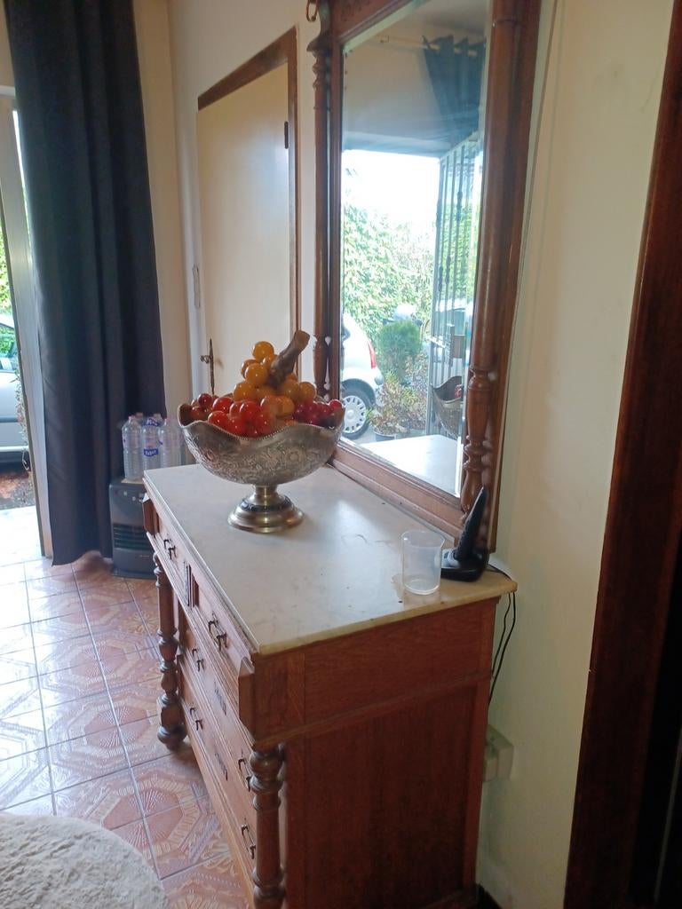Antieke commode met spiegel, Huis en Inrichting, Ophalen