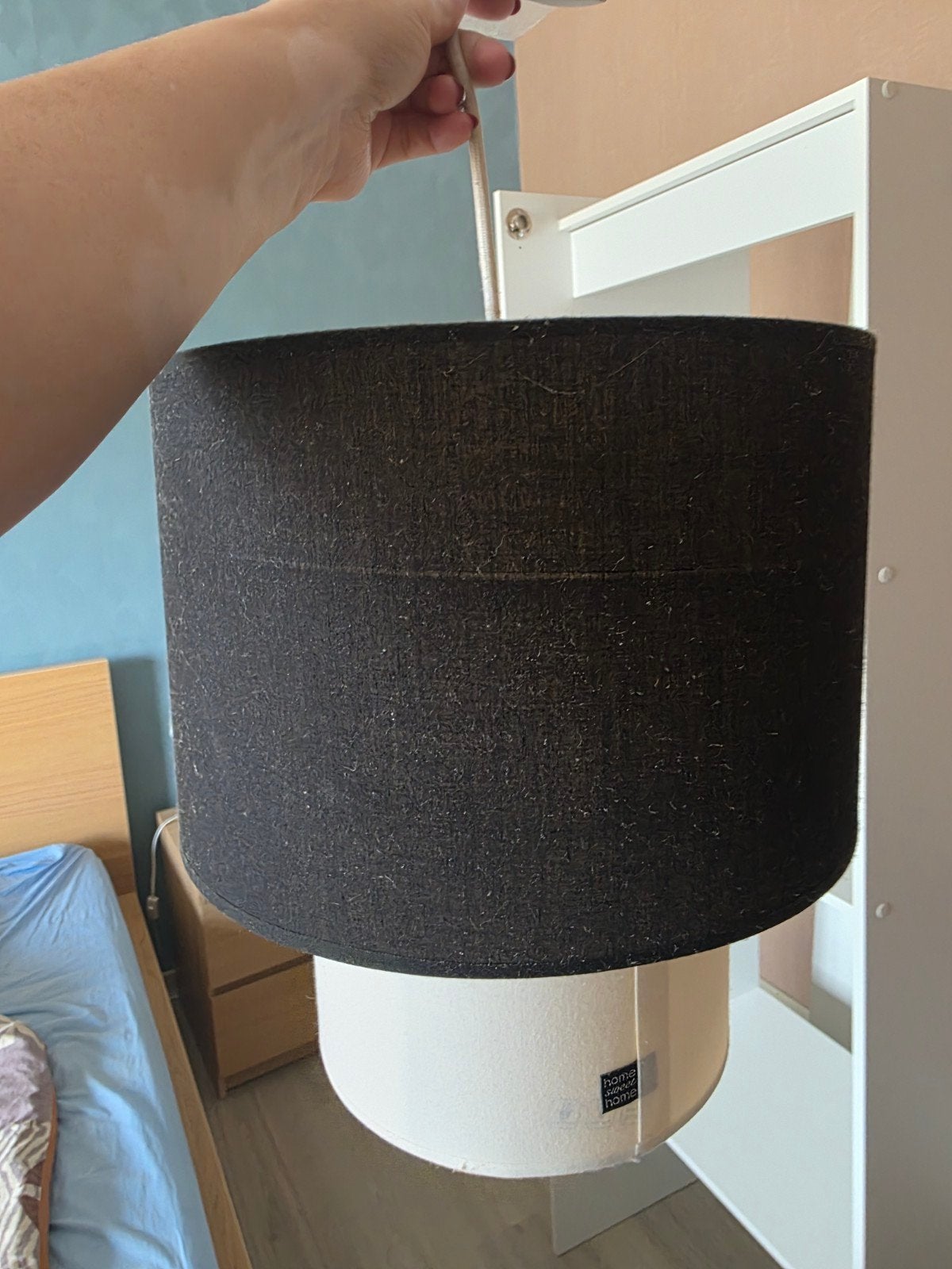 hanglamp met dubbele kap, Ophalen of Verzenden, Wit, Hanglamp