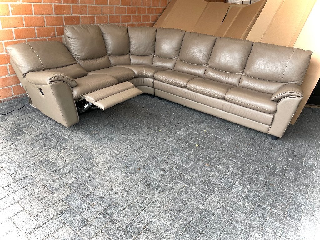 Leder hoeksalon met relax / NIEUWSTAAT, Ophalen, Zo goed als nieuw, Leer
