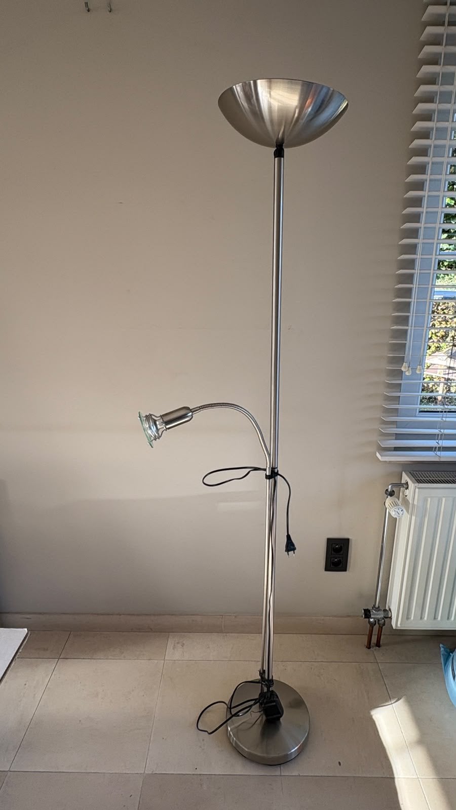 Lamp met leeslamp, Ophalen, Gebruikt, Metaal, 150 tot 200 cm