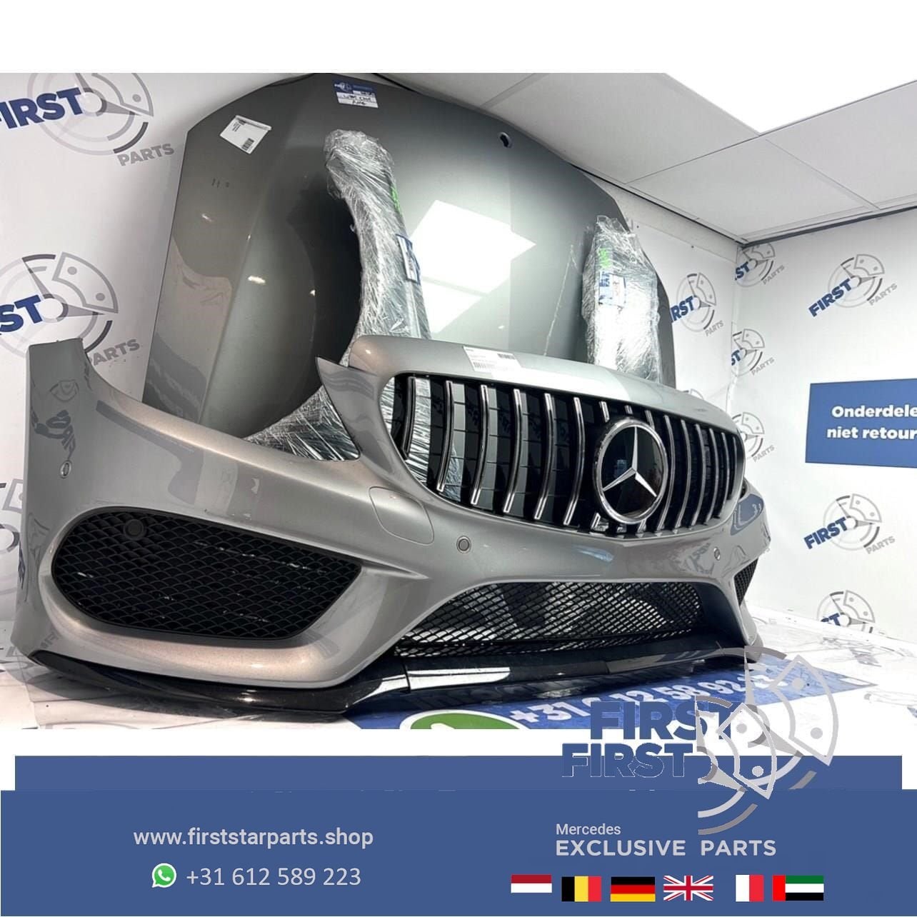 W205 C205 AMG VOORKOP GRIJS Mercedes C Klasse COMPLEET 2014-, Utilisé, -, Avant, -