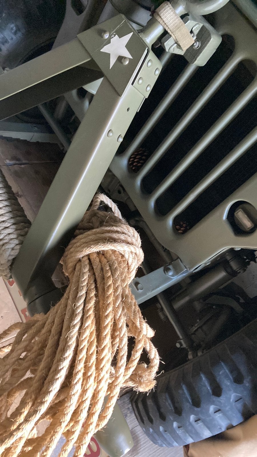 Touw vlastouw trekkoord willy’s jeep, Ophalen