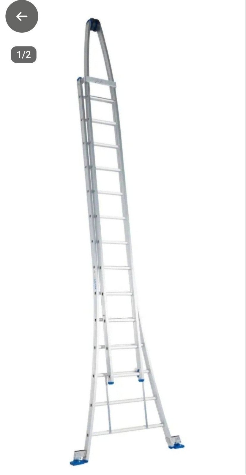 2 delige lichte aluminium ladder met voetjes, Ophalen, Zo goed als nieuw, Ladder