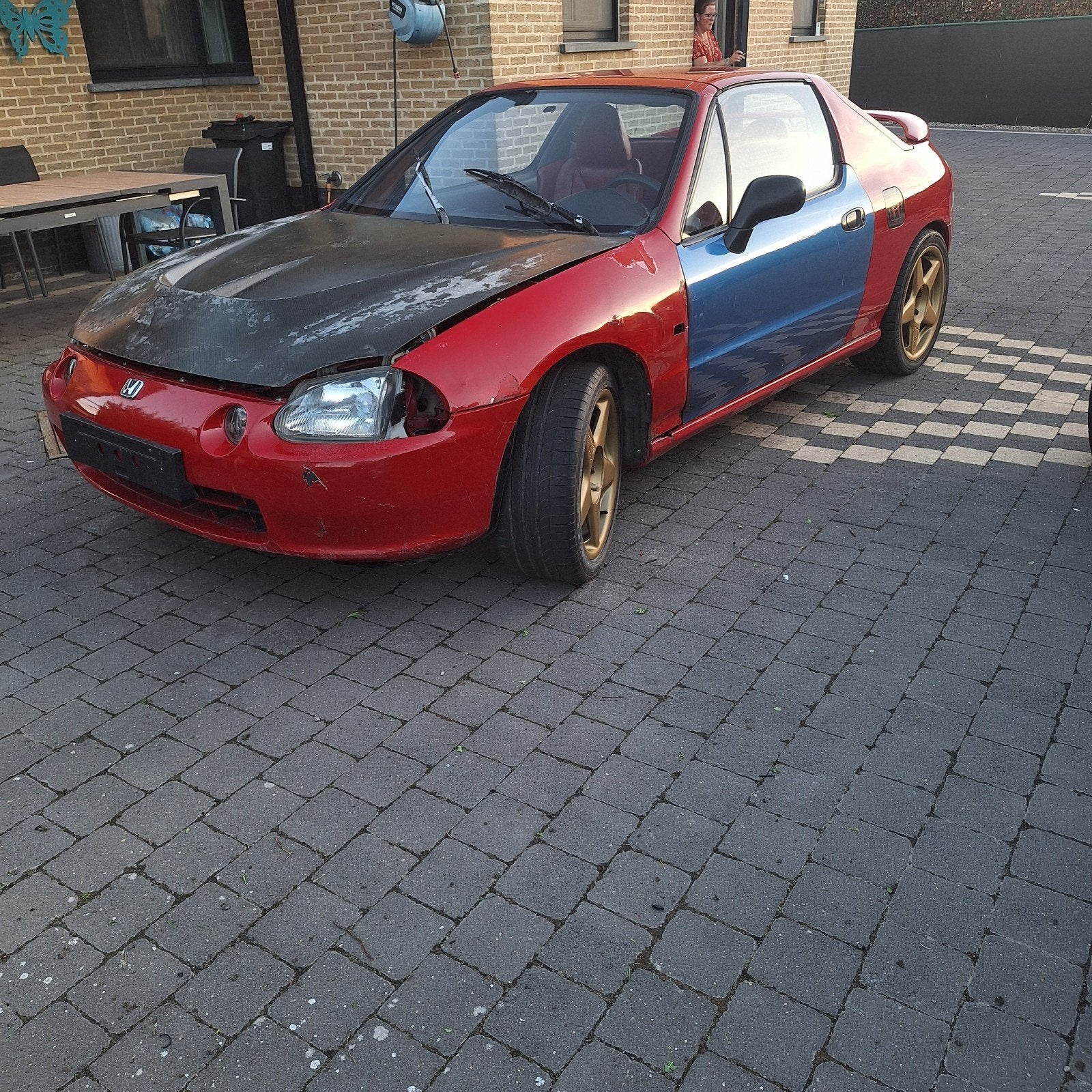 honda delsol, Auto's, Honda, Zwart, 4 cilinders, Cabriolet, Leder