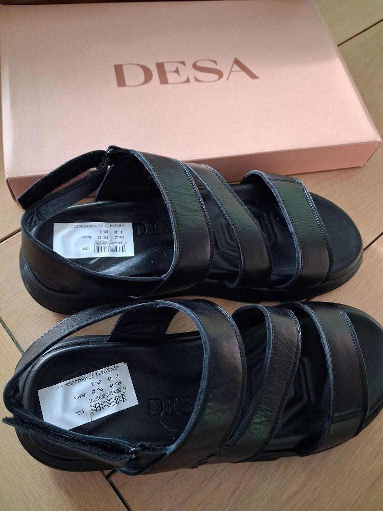 mannen sandalen leer, Ophalen of Verzenden, Nieuw, Zwart