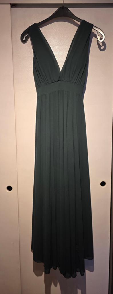 38-40 donkergroene jurk, Kleding | Dames, Gelegenheidskleding, Ophalen, Groen