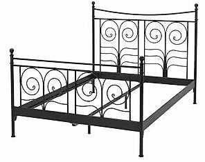Cadre de lit IKEA fer forgé noir, Maison & Meubles, Comme neuf, Enlèvement, 200 cm, Deux personnes