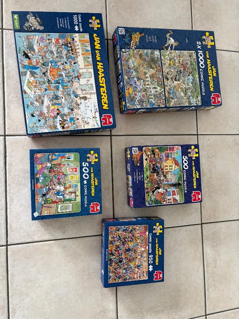 Jan van Haasteren puzzels (1000 , 950 , 500 stuks), Ophalen, 500 t/m 1500 stukjes, Zo goed als nieuw, Legpuzzel