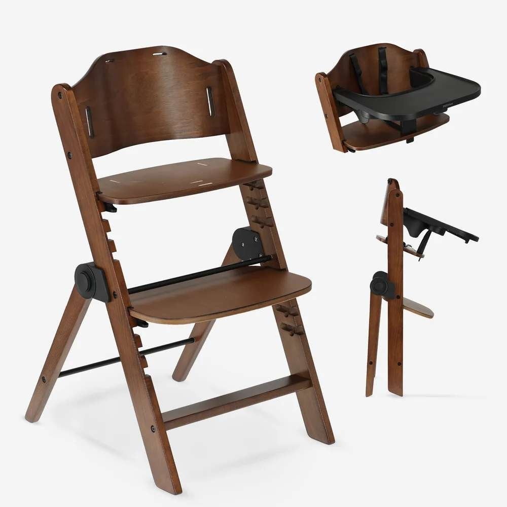 Deryan Odin Luxe Kinderstoel - Donkerbruin/Donkergrijs, Enlèvement ou Envoi, Comme neuf, Chaise pliante, Coulissant