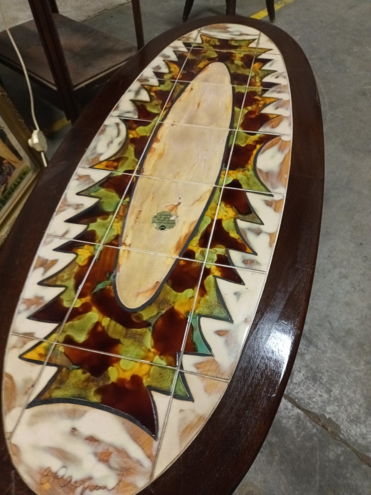 Vintage Design Salontafel Jaren ’70 – B. Reynaud (Vallauris, Antiek en Kunst, Ophalen