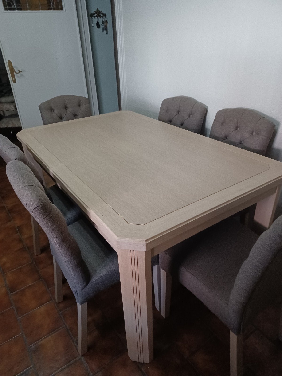 Eettafel met 6 stoelen, Ophalen