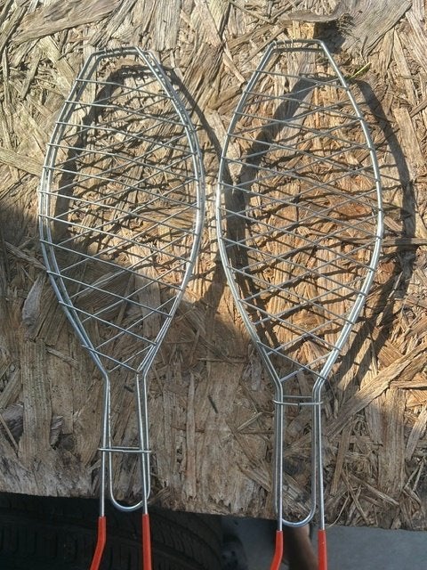 2x Visrooster voor op de barbeque, Tuin en Terras, Ophalen