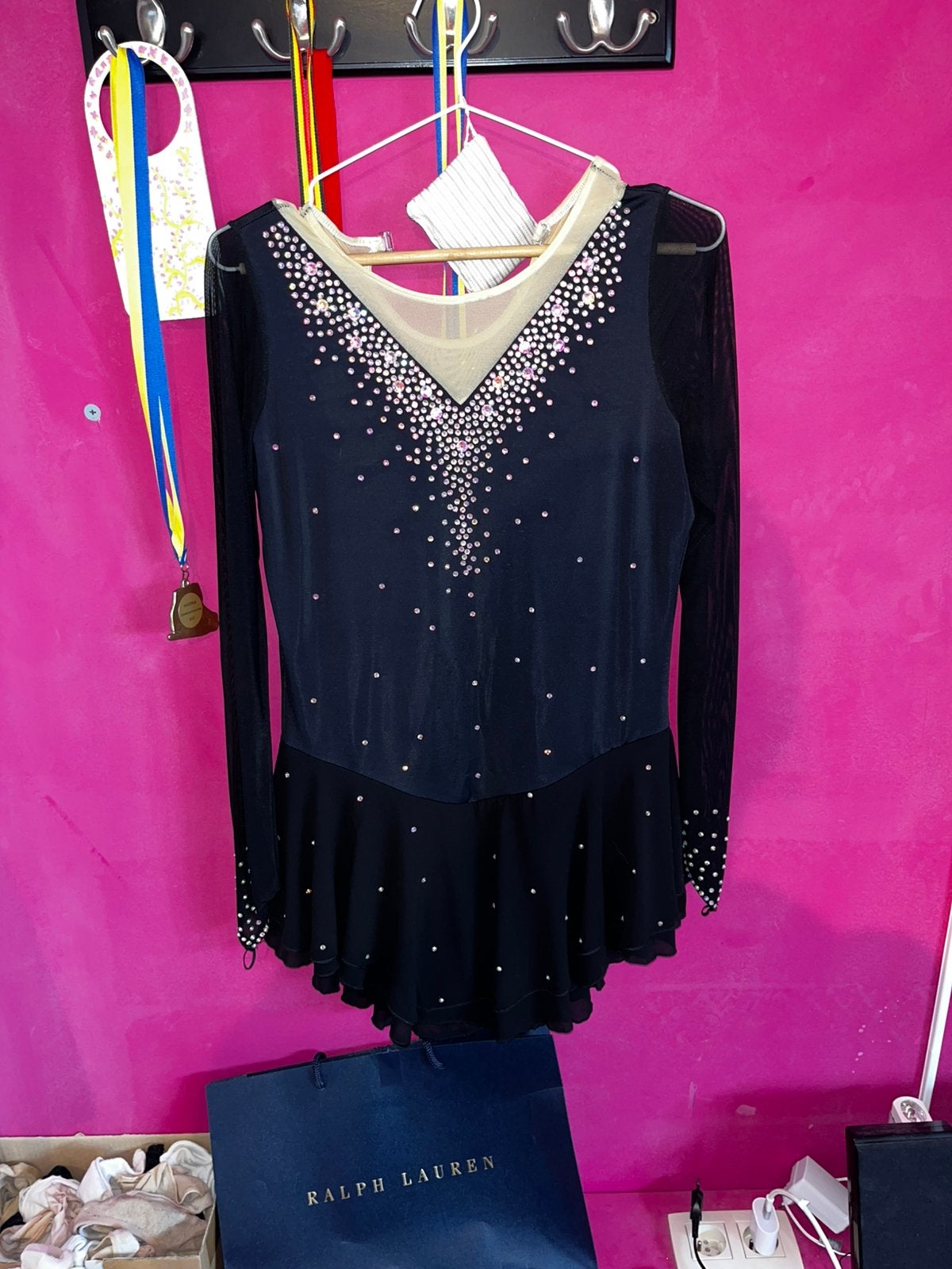 Kunstschaatsen kleedje Maat XL, Ophalen, Zo goed als nieuw, Maat 46/48 (XL) of groter, Zwart