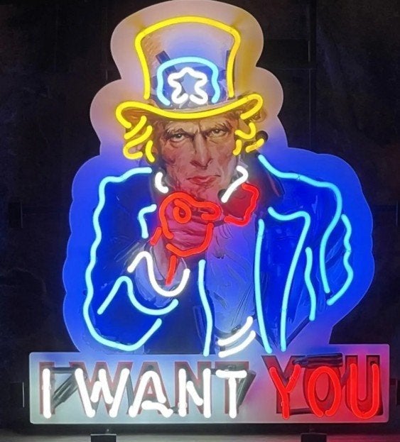 I want you neon en veel andere leuke USA decoratie neons, Ophalen of Verzenden, Nieuw, Lichtbak of (neon) lamp