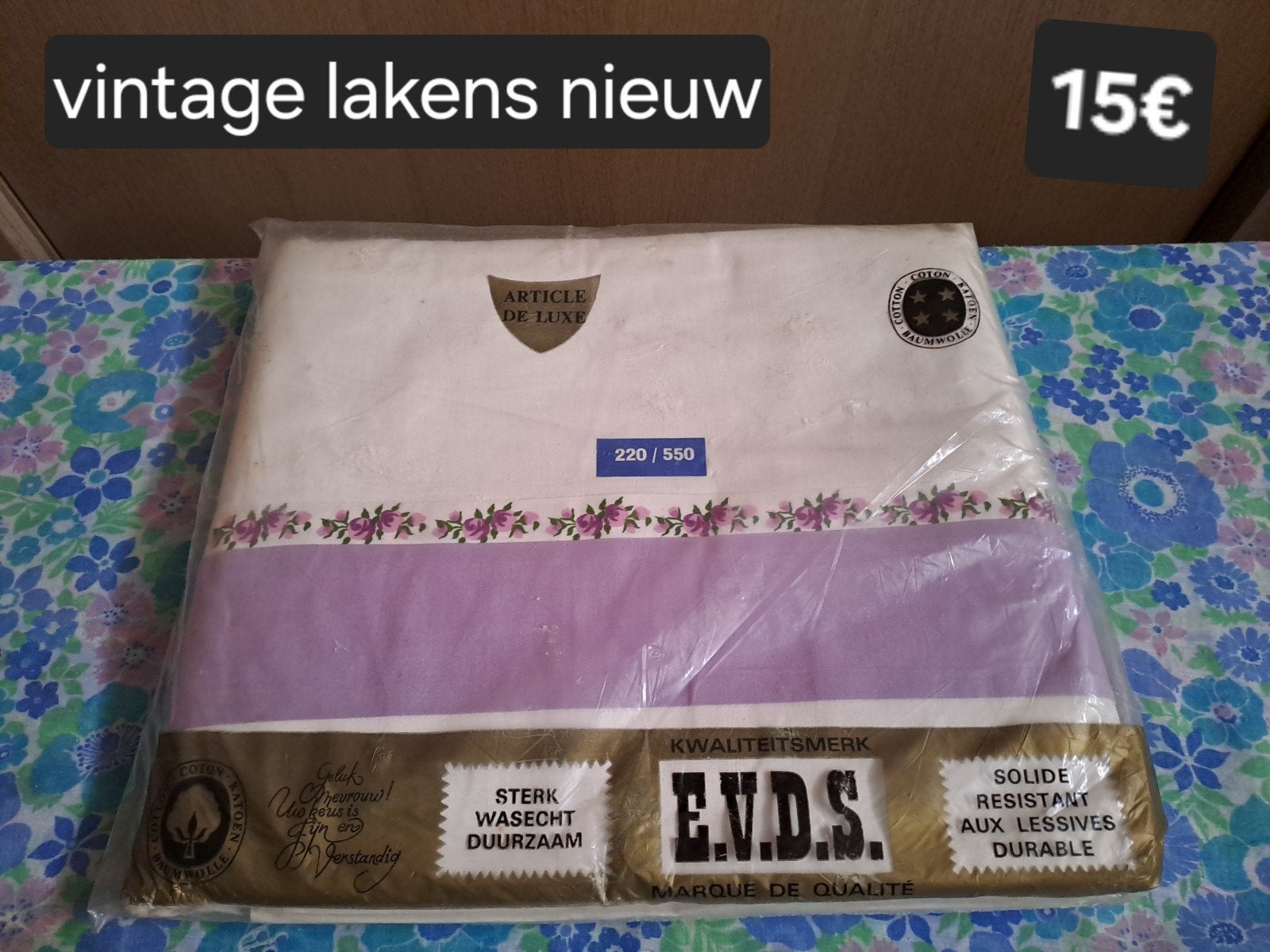 Vintage laken Nieuw, Huis en Inrichting, Slaapkamer | Beddengoed, Ophalen of Verzenden