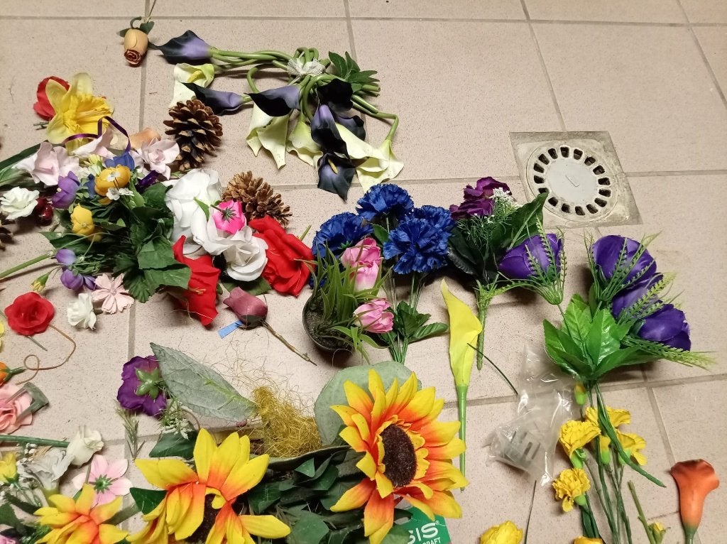 Lot de fleurs décoration plastique intérieur balcon jardin, Enlèvement ou Envoi, Utilisé, Intérieur