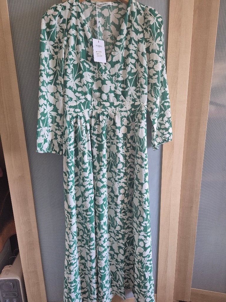 Robe d'été - manches 3/4 longues - vert/blanc Taille S, Neuf, Enlèvement ou Envoi, Taille 36 (S), Majolica