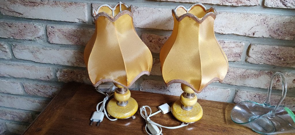 Set van 2 Vintage Nachtlampjes, Huis en Inrichting, Ophalen, Met schakelaar, Gebruikt, Vintage