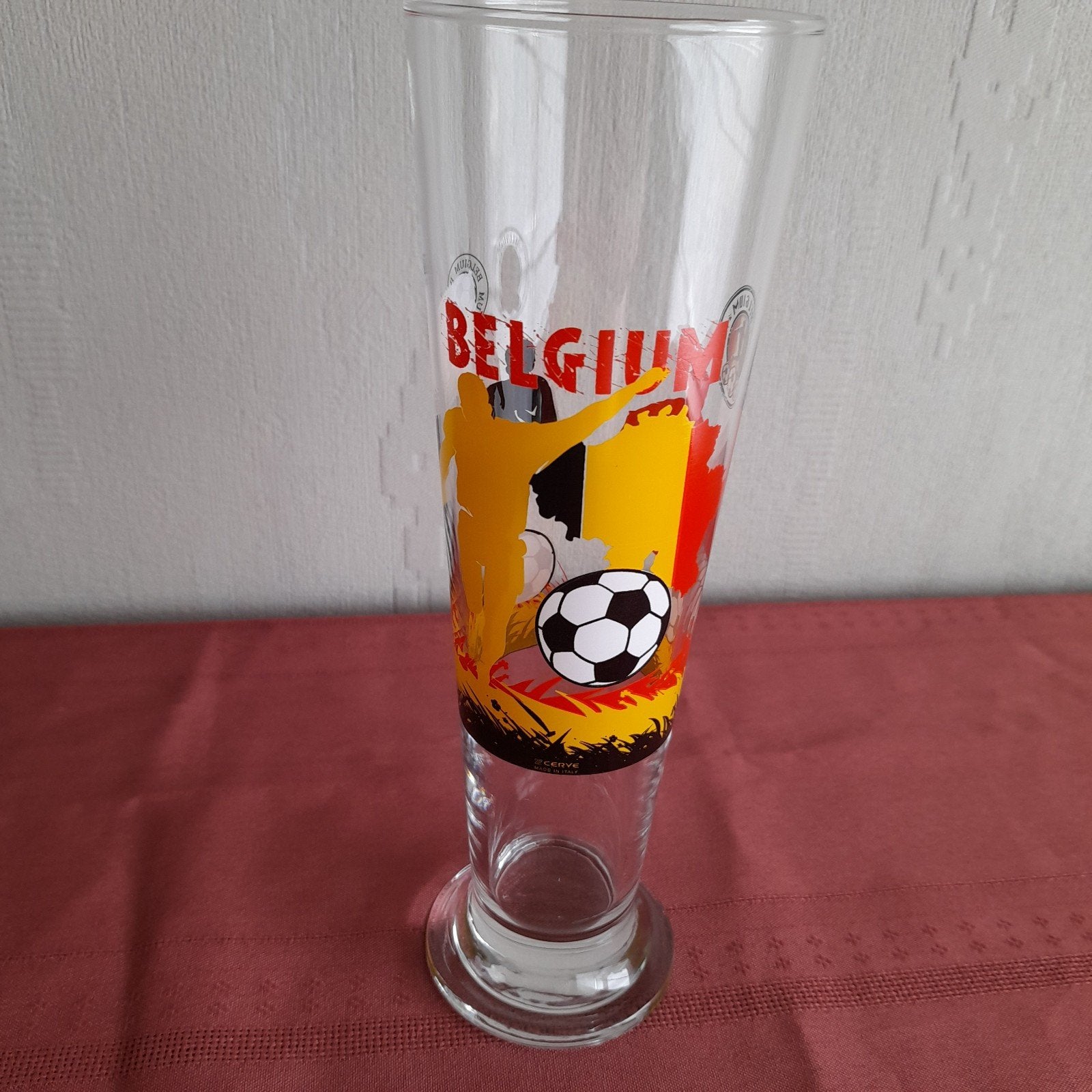 Speciaal bierglas   Belgium.  voetbal., Enlèvement, Verre à bière