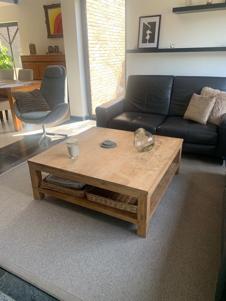 Teak salontafel, Huis en Inrichting, Tafels | Salontafels, Ophalen, Gebruikt, 5 – 50, Hedendaags