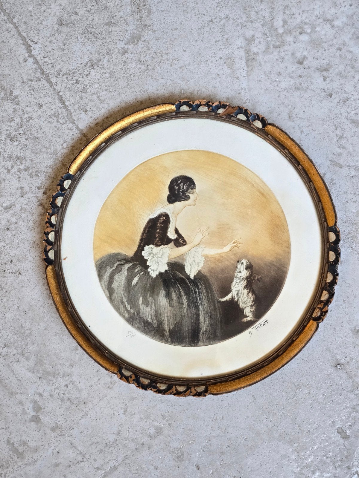 art deco gravure /ets, Antiek en Kunst, Ets, Portret, Ophalen of Verzenden, Origineel