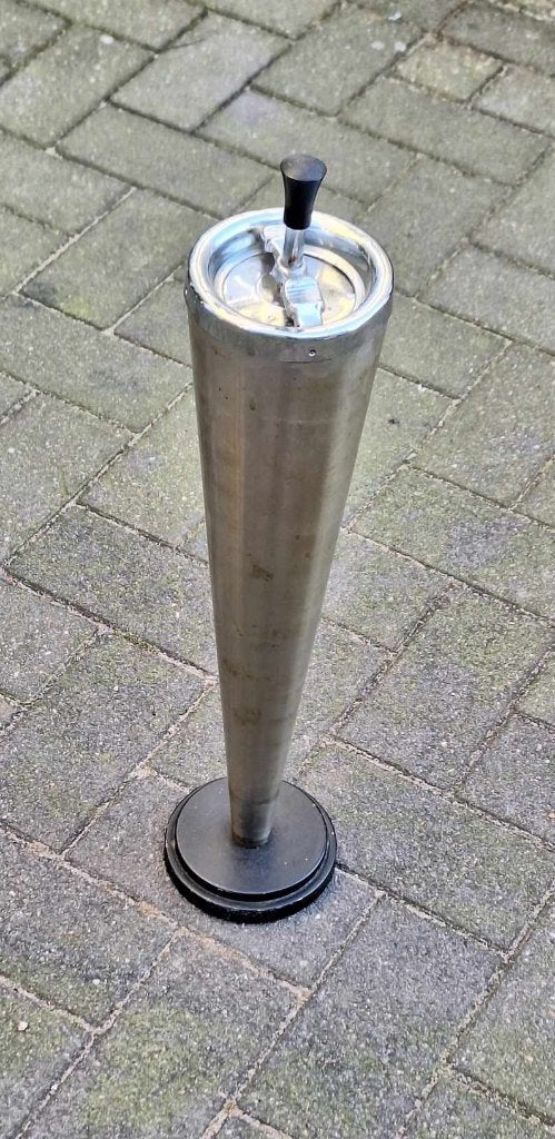 Vintage chromen staande vloerasbak uit 50'r jaren., Ophalen of Verzenden, Gebruikt, Asbak
