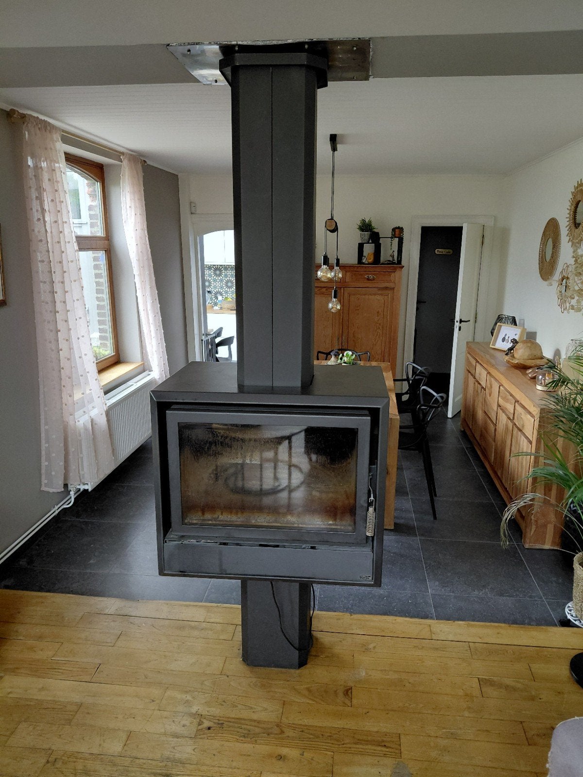 Poêle à bois double face Bodart et Gonay - 11 kw, Utilisé, Bois, Autoportant, Poêle à bois