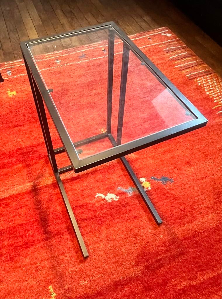 Table d’appoint en verre, Enlèvement, Comme neuf, Rectangulaire, Verre