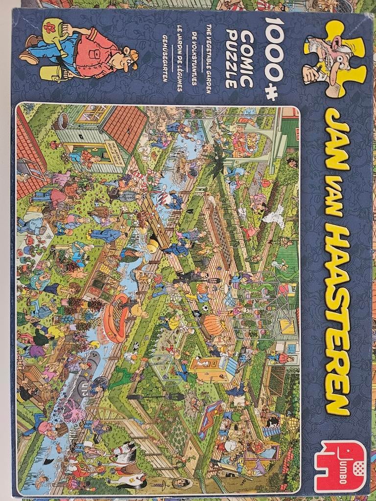 Jan van haasteren puzzels 1000 stukjes de volkstuintjes, Ophalen of Verzenden, 500 t/m 1500 stukjes, Gebruikt, Legpuzzel