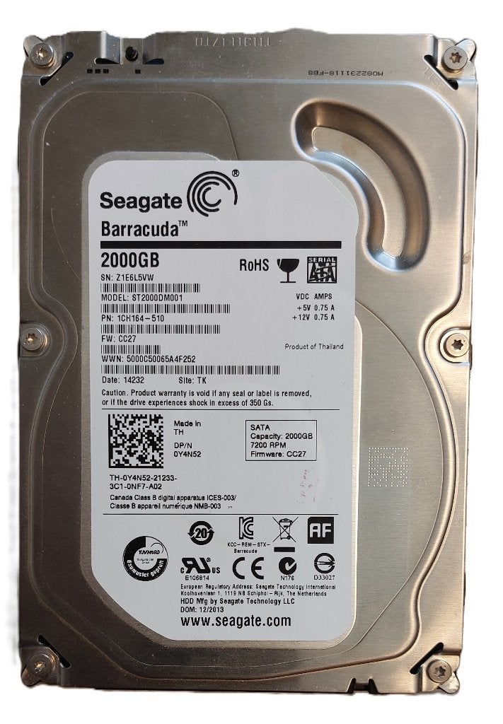 DISQUE DUR SEAGATE BARRACUDA 2T - COMME NEUF - 7200 Trs/min, Enlèvement ou Envoi, Interne, Comme neuf, 2 Teras