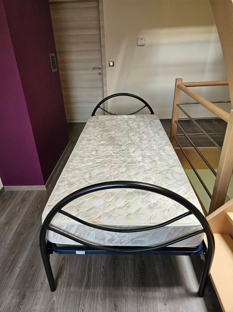 Lit complet 90x200 cm avec matelas et sommier, 90 cm, Matelas, Une personne, Enlèvement