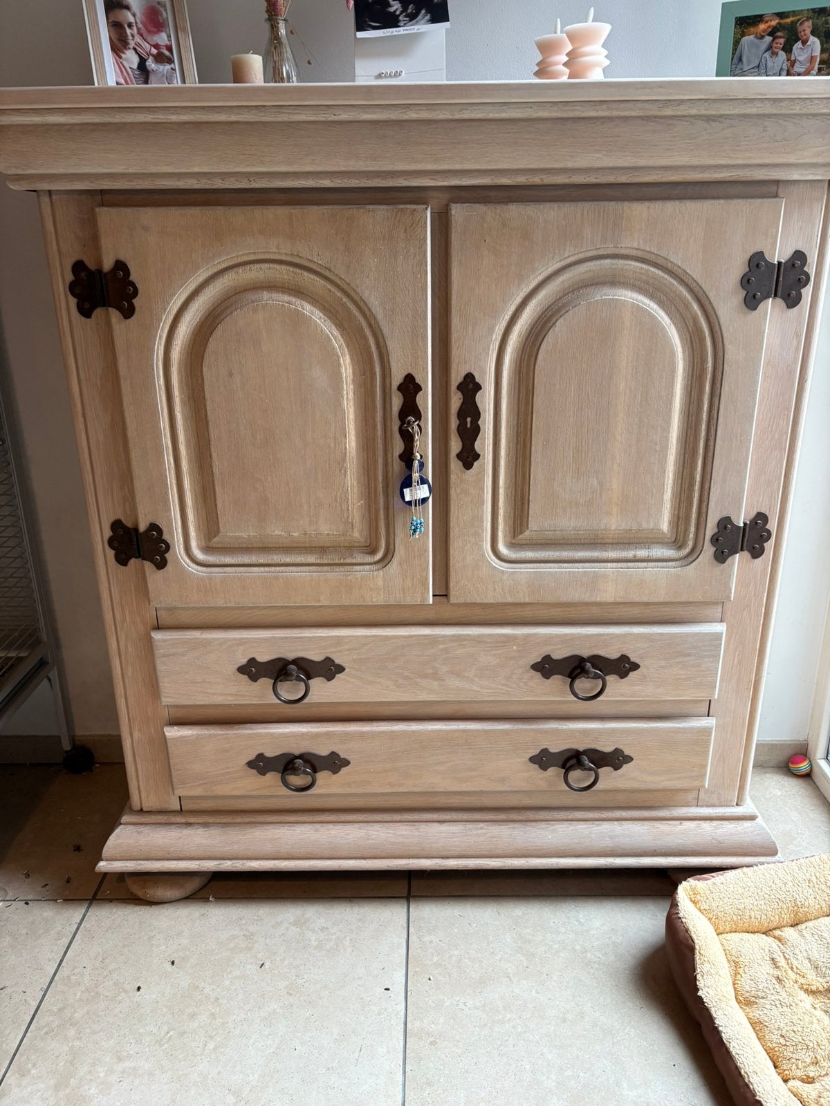 Complete eiken eetkamer, Enlèvement, Comme neuf, 4 à 6 chaises