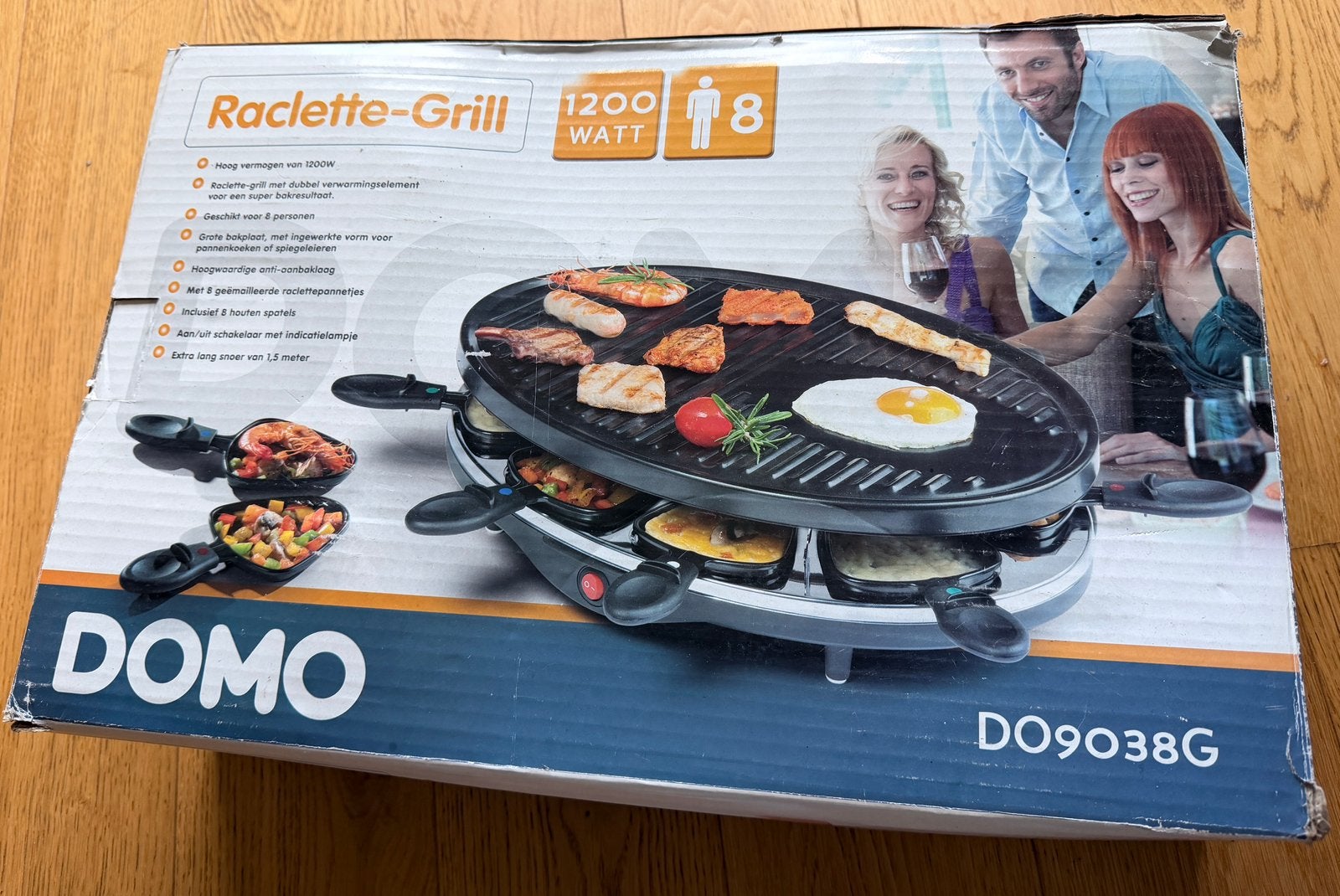 Appareil à Raclette Grill DOMO DO9038G - 8 personnes (1200W), Enlèvement, Utilisé, 8 personnes et plus