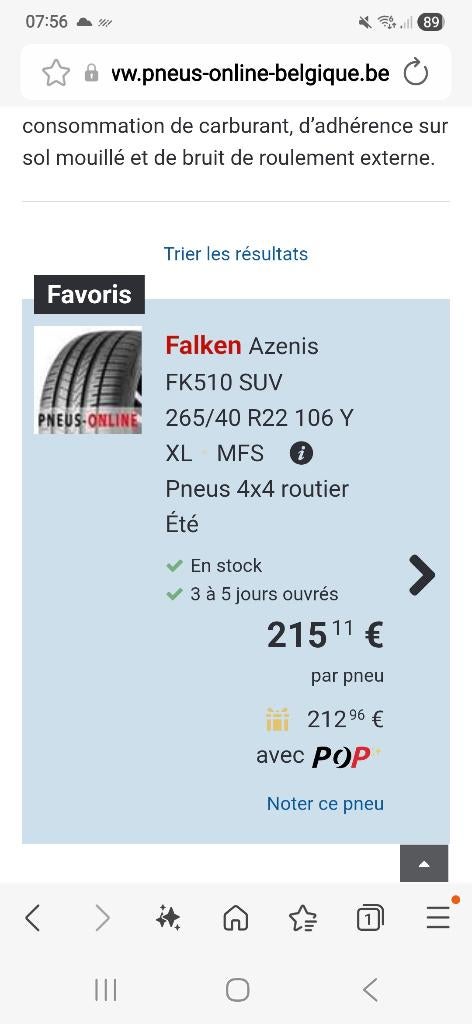 Pneus 22 pouces, Neuf, 265 mm, Pneus été, Autres dimensions