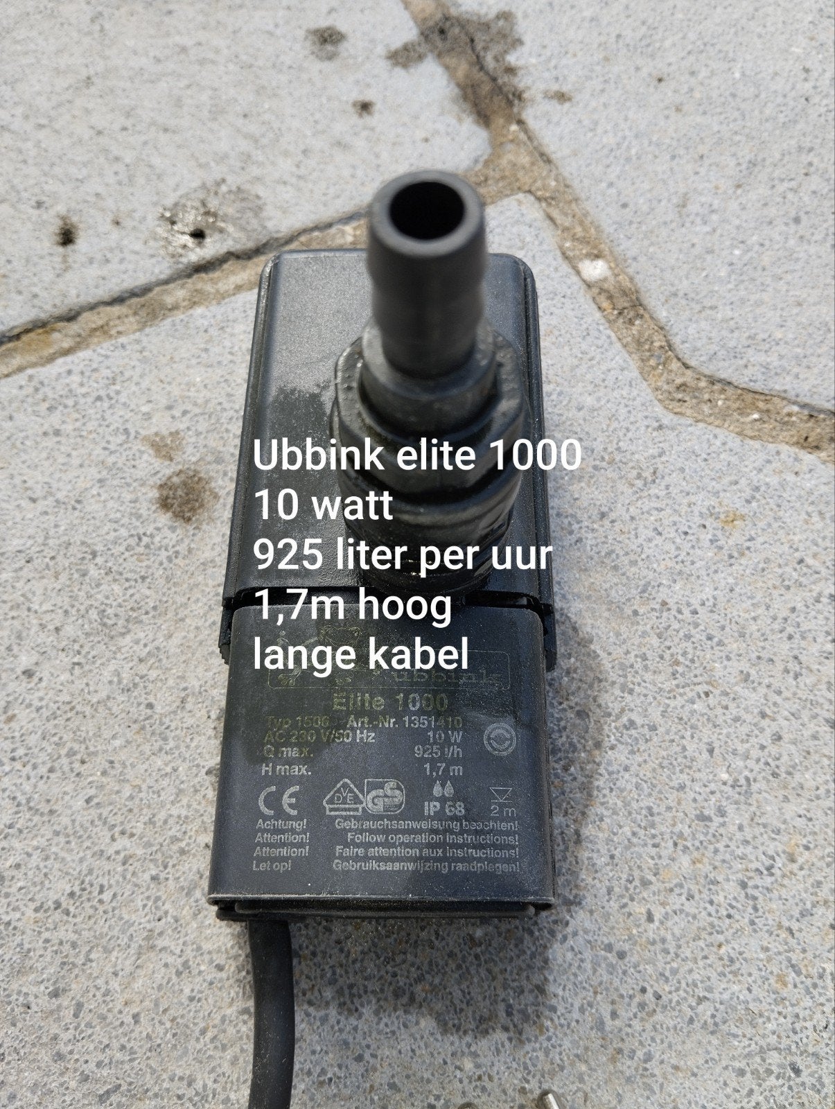 Pompe pour fontaine Ubbink, Jardin & Terrasse, Enlèvement