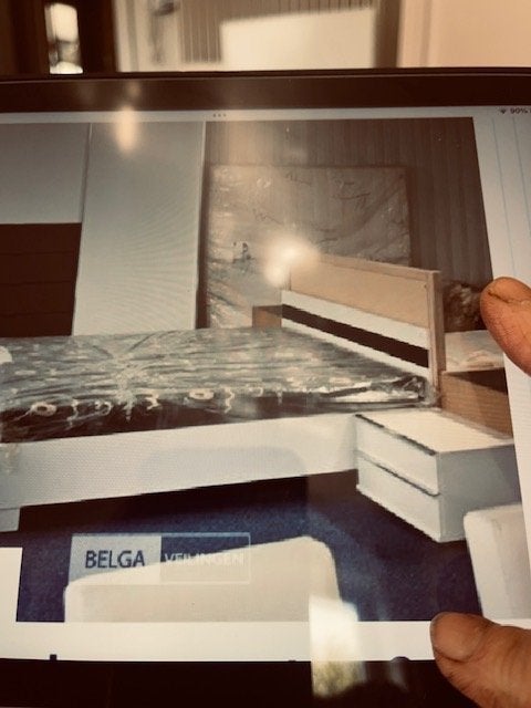 Bed, Huis en Inrichting, Ophalen, Wit, 200 cm, Modern