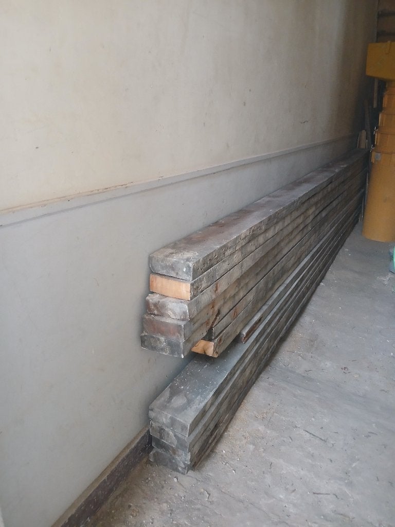 Houten balken badders 18cm, Doe-het-zelf en Bouw, Ophalen, Gebruikt, Grenen, Balk