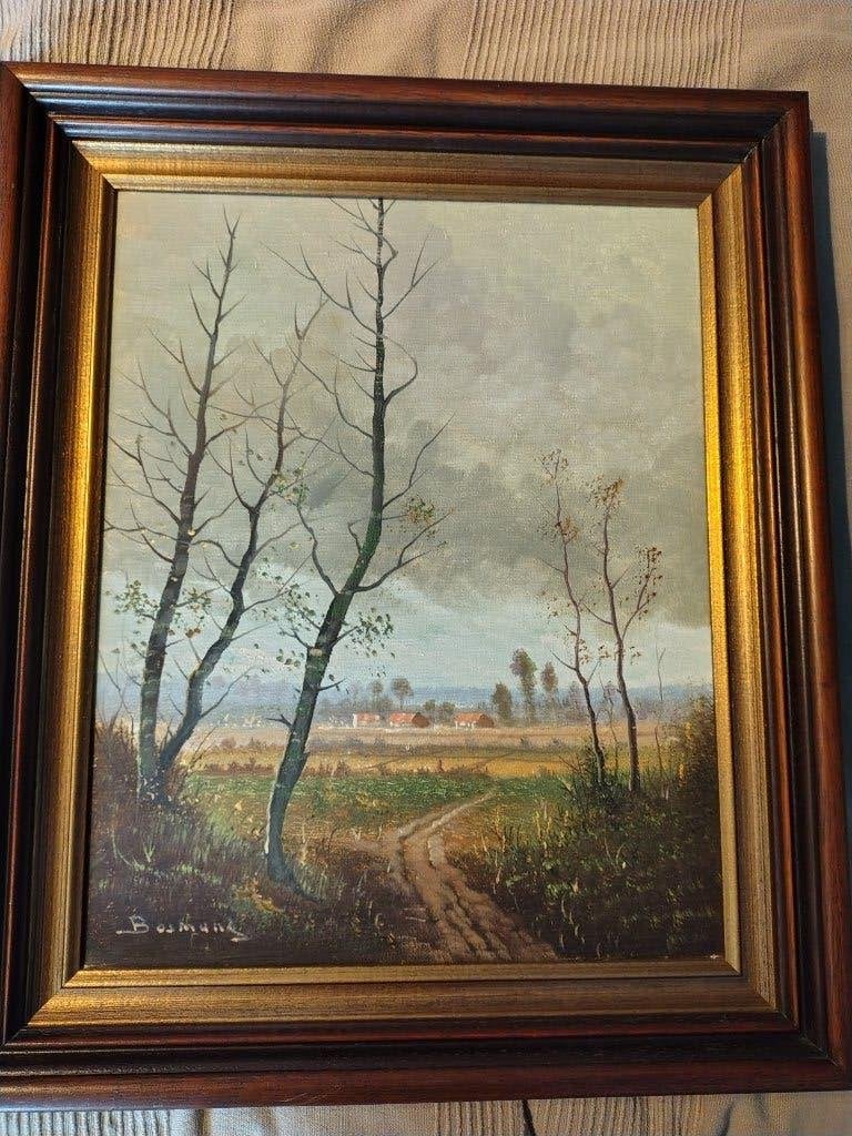 Set van 3 schilderijen, Antiek en Kunst, Ophalen, Doek, Realistisch, Landschap