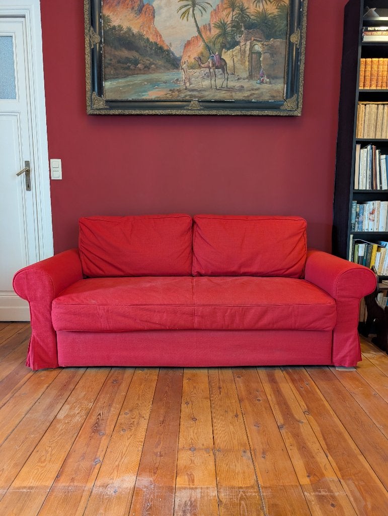 Canapé-lit / sofa bed IKEA, Rouge, Autres dimensions, Enlèvement, Utilisé
