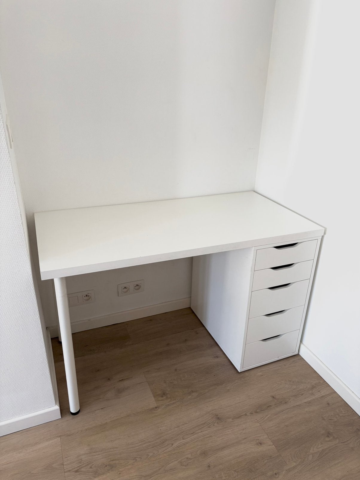 Bureau ikea composé LAGKAPTEN et caisson ALEX, Enlèvement, Comme neuf, IKEA, Blanc
