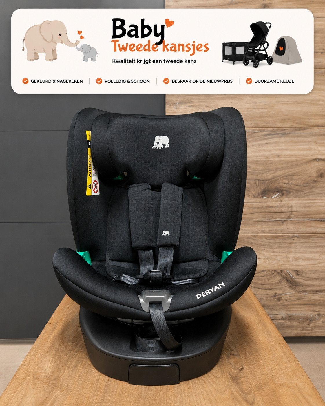 DERYAN Colin Autostoel 40-150 cm (0-12 jaar) Outlet, Kinderen en Baby's, Ophalen of Verzenden