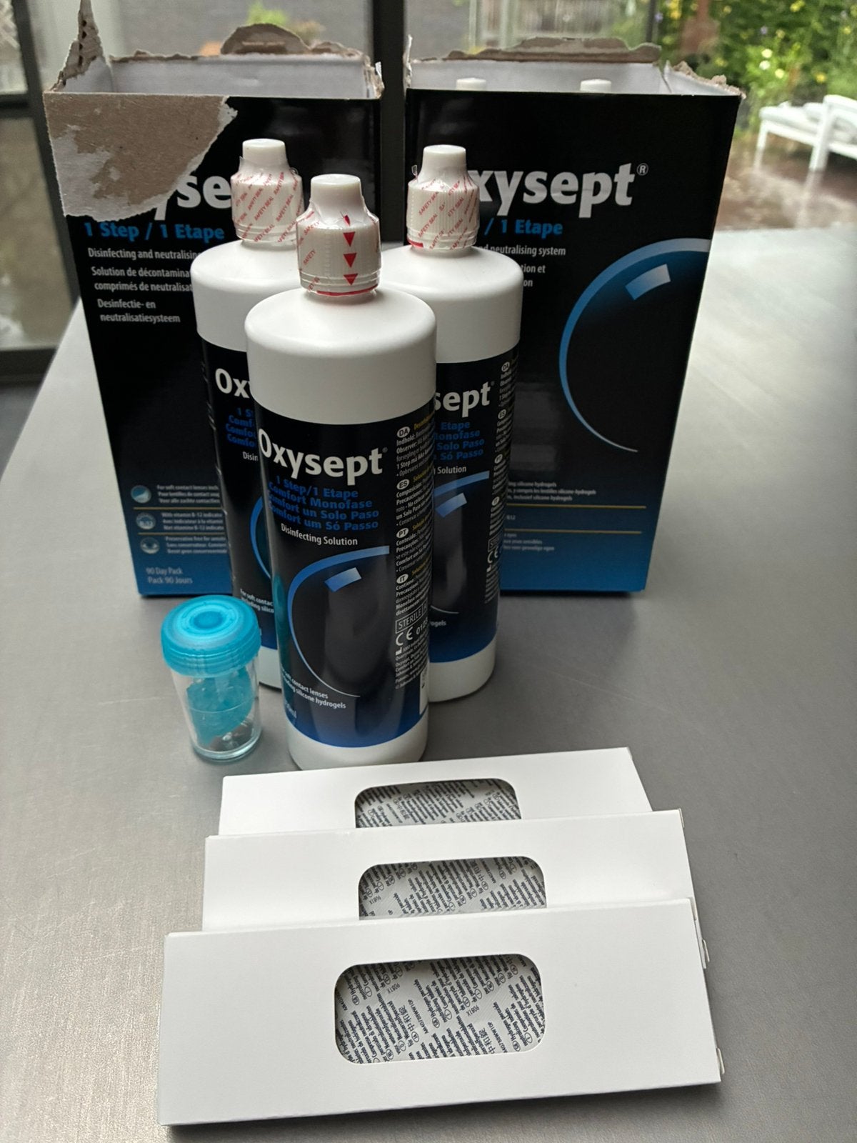 Lenzenvloeistof Oxysept 1 Step (3 maanden) nieuw, Ophalen of Verzenden, Nieuw, Ogen, Overige typen