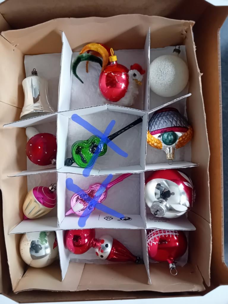 Vintage kerstballen, Diversen, Kerst, Ophalen of Verzenden