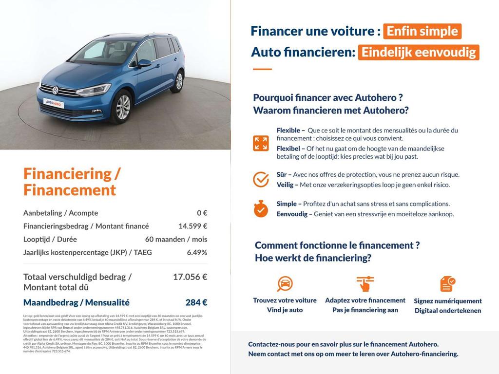 Volkswagen Touran 1.4 TSI Highline BlueMotion Tech, Auto's, Voorwielaandrijving, Gebruikt, Blauw, Leder