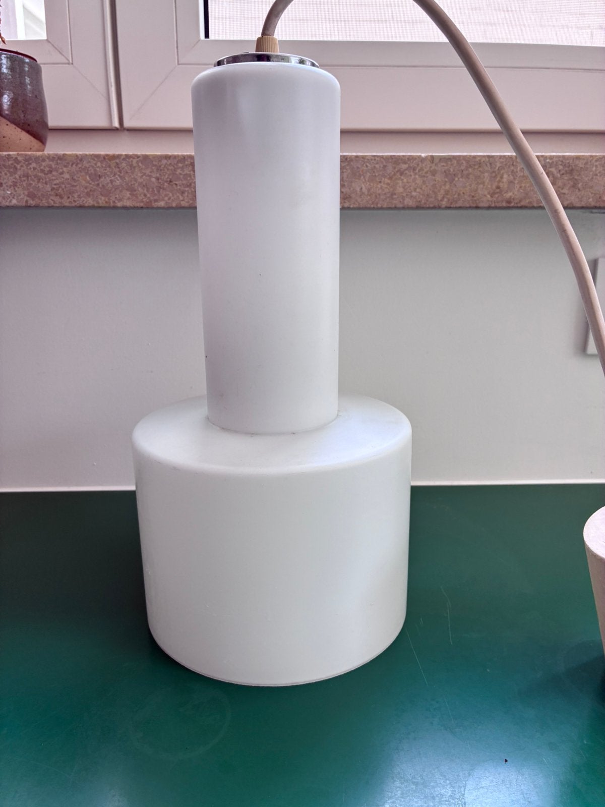 Witte hanglamp jaren 50, Ophalen, Gebruikt