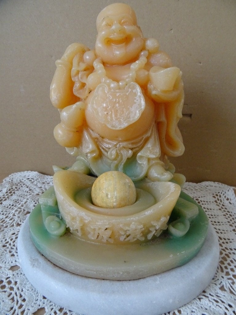 Boeddhabeeld vintage Boeddhabeeld China calciet steen22cm, Ophalen of Verzenden