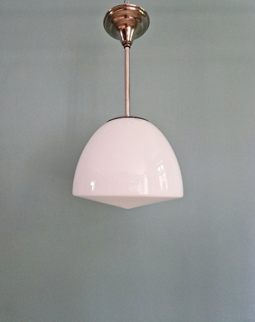 Suspension Bauhaus Philips en opaline blanche, années 1930, Enlèvement ou Envoi
