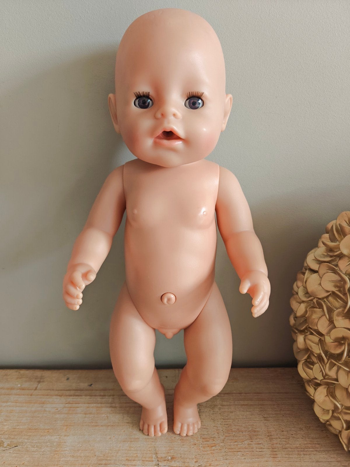 baby Born 40-43cm jongen, weinig gebruikt. lees verder., Ophalen of Verzenden, Zo goed als nieuw, Babypop