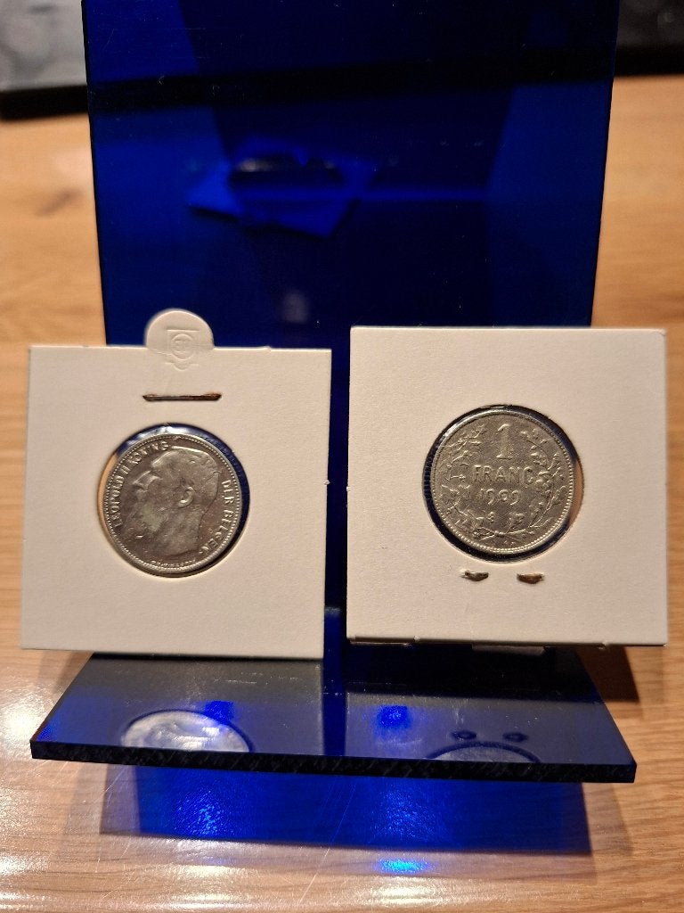 1 frank Leopold II – 1866 t/m 1909 – 7 munten, Postzegels en Munten, Ophalen, Zilver, Losse munt, Zilver